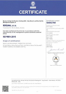 Certifikát ISO 9001:2015